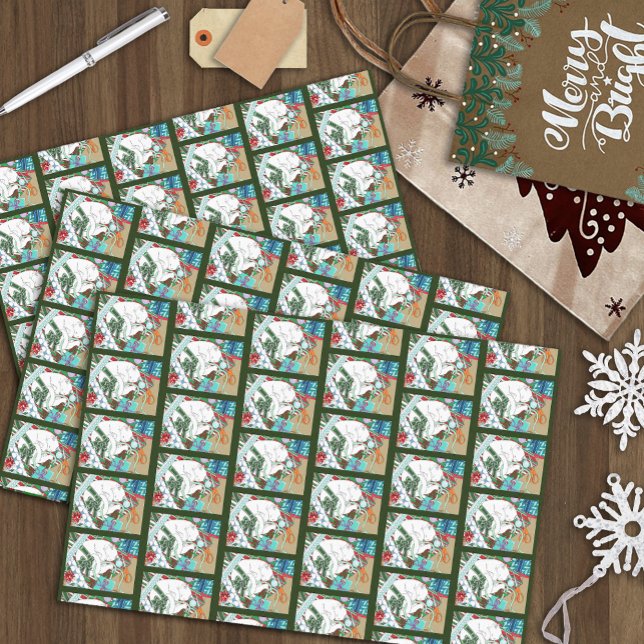 Papier Mousseline Chat de Noël blanc (Créateur téléchargé)
