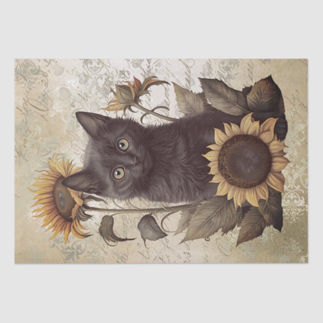 Papier Mousseline Chat de tournesol Bombay Kitten (Recto)