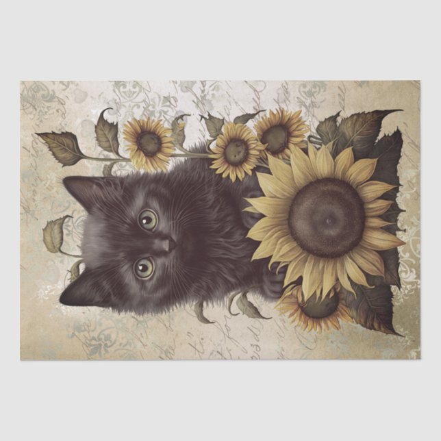 Papier Mousseline Chat de tournesol Bombay Kitten (Recto)