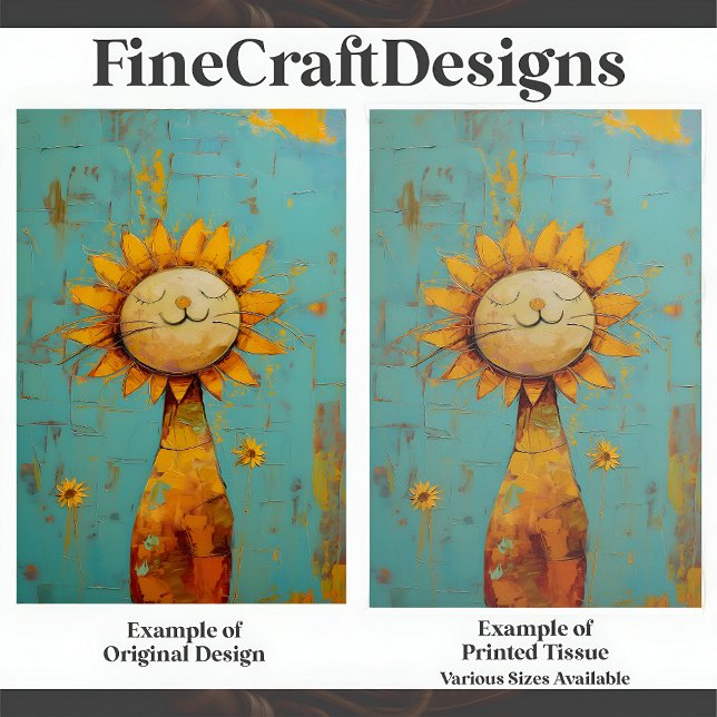 Papier Mousseline Chat De Tournesol Joli Profitant Du Soleil Peintur (Créateur téléchargé)