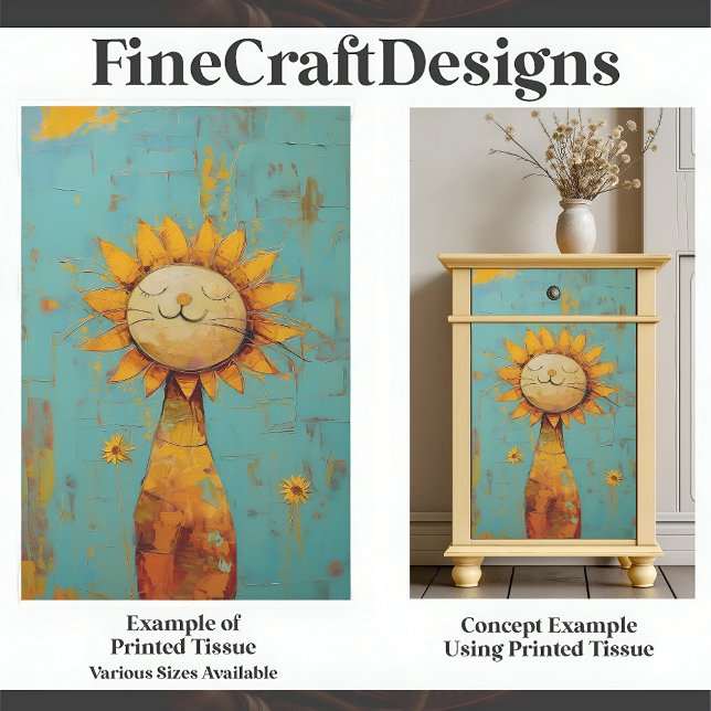 Papier Mousseline Chat De Tournesol Joli Profitant Du Soleil Peintur (Créateur téléchargé)