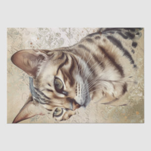 Papier Mousseline Chat du Bengale