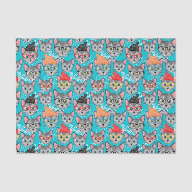 Papier Mousseline Chat en casquette (Recto)