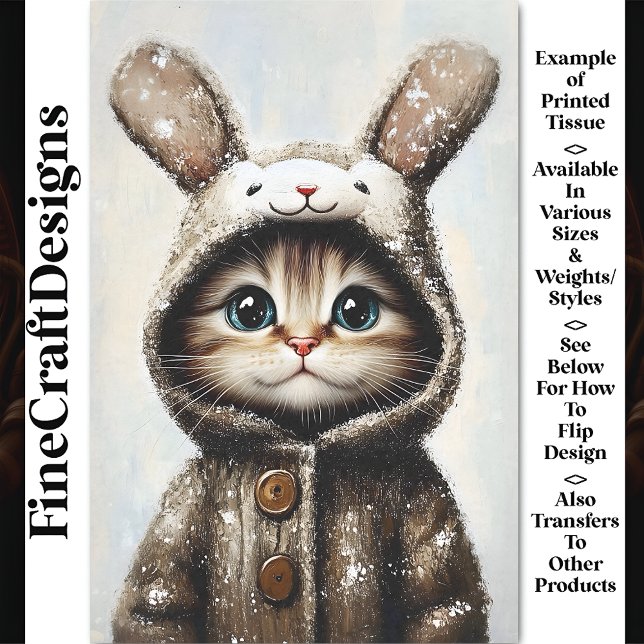 Papier Mousseline Chat En Manteau De Lapin, Cute Et Adorable BU5 Déc (Créateur téléchargé)