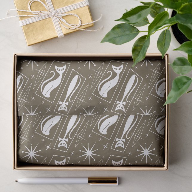Papier Mousseline Chat Étoile Atomique Élégance de Noël du Milieu du (Cadeau)
