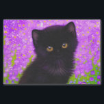 Papier Mousseline Chat Gustav Klimt<br><div class="desc">Tissue Paper avec un chat Gustav Klimt ! Ce chaton moelleux se trouve dans un champ vert de fleurs violettes. Un cadeau parfait pour les amateurs d'art amoureux des chats et autrichiens !</div>