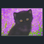 Papier Mousseline Chat Gustav Klimt<br><div class="desc">Tissue Paper avec un chat Gustav Klimt ! Ce chaton moelleux se trouve dans un champ vert de fleurs violettes. Un cadeau parfait pour les amateurs d'art amoureux des chats et autrichiens !</div>