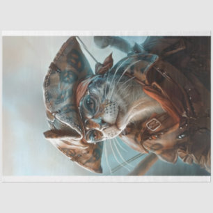 Papier Mousseline Chat habillé en découpage pirate