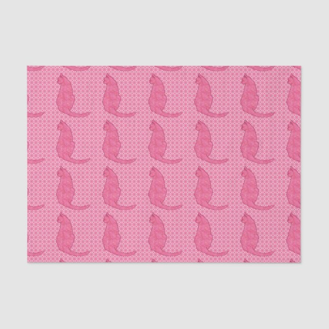 Papier Mousseline Chat japonais - Fuchsia Pink Batik (Recto)