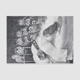 Papier Mousseline Chat Nightmare Owl Bird, Louis Wain