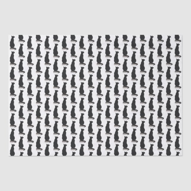 Papier Mousseline Chat noir (Recto)