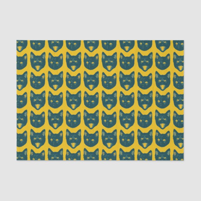 Papier Mousseline Chat noir (Recto)