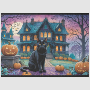Papier Mousseline Chat noir cool, Jack O Lanterns, Maison Éffrayante