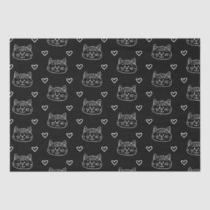 Papier Mousseline Chat noir Kitten Motif sans couture
