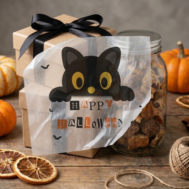 Papier Mousseline Chat noir mignon Halloween (Créateur téléchargé)
