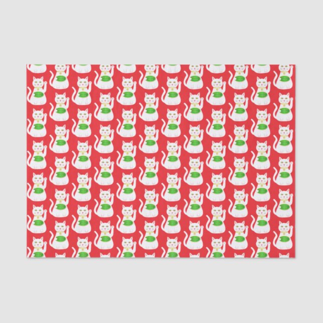 Papier Mousseline Chat Oriental Lucky Patterned (Recto)