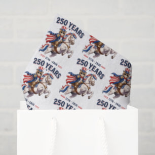 Papier Mousseline Chat patriotique cheval motif carrelé 4 juillet 