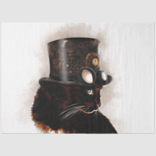Papier Mousseline Chat Steampunk