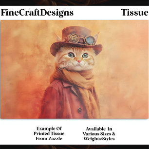 Papier Mousseline Chat tabby au gingembre, découpe DV7R fond supplém