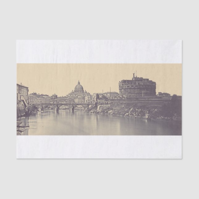 Papier Mousseline Château de l'ange et dôme du Vatican (Recto)