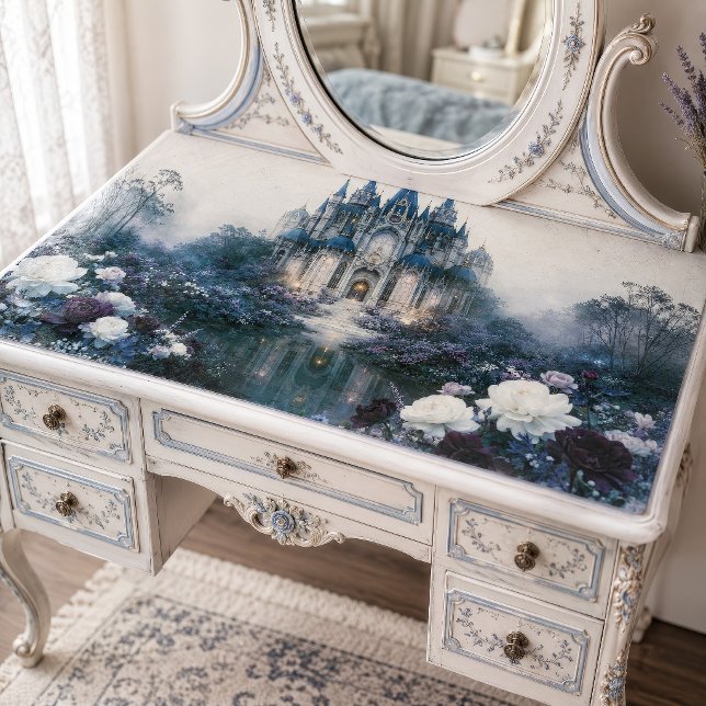 Papier Mousseline Château Découpage Bleu Brumeux (Créateur téléchargé)