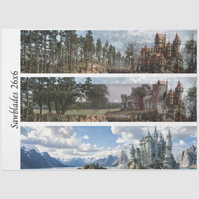 Papier Mousseline Château découpage Irlande pour enseignes et scies  (Recto)