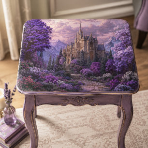 Papier Mousseline Château Épique Gothique Fantastique Fleur Pourpre