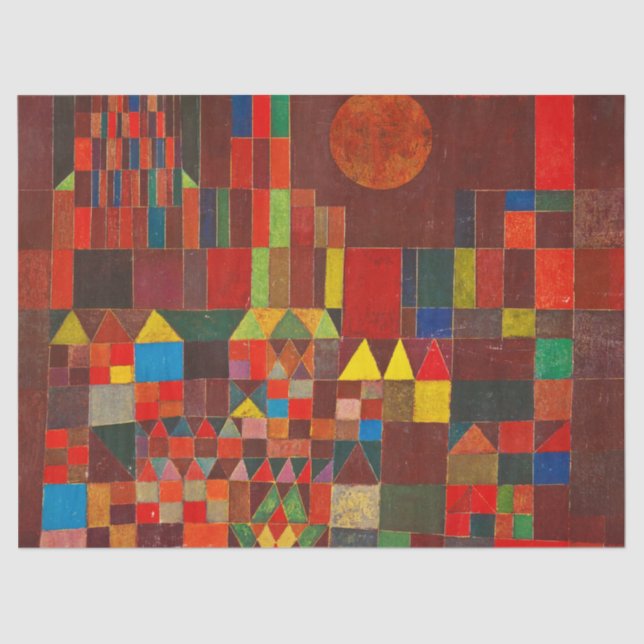 Papier Mousseline Château et soleil par Paul Klee (Recto)