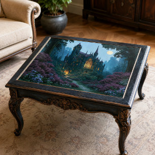 Papier Mousseline Château gothique au clair de pleine lune découpage