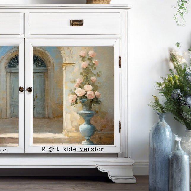 Papier Mousseline Château Rose Cour Florale Rose Bleu (Créateur téléchargé)