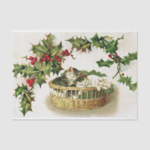 Papier Mousseline Chatons de Noël super mignons dormant dans un pani
