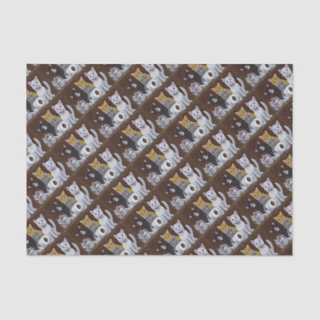 Papier Mousseline Chatons Joueurs (Recto)