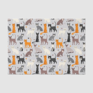 Papier Mousseline Chats et Empreintes de pattes