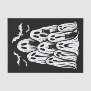 Papier Mousseline Chats fantômes d'Halloween amateur de saison effra