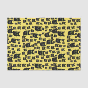 Papier Mousseline Chats noirs éffrayants