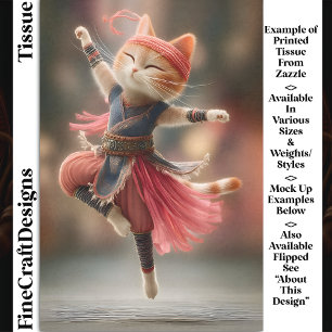 Papier Mousseline Chatte rousse danseuse ballerine Dancing Ginger Ta
