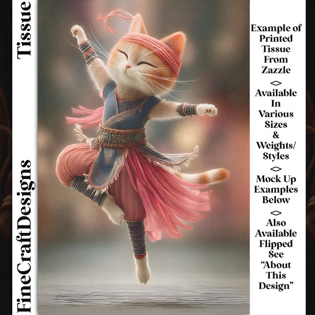 Papier Mousseline Chatte rousse danseuse ballerine Dancing Ginger Ta (Créateur téléchargé)