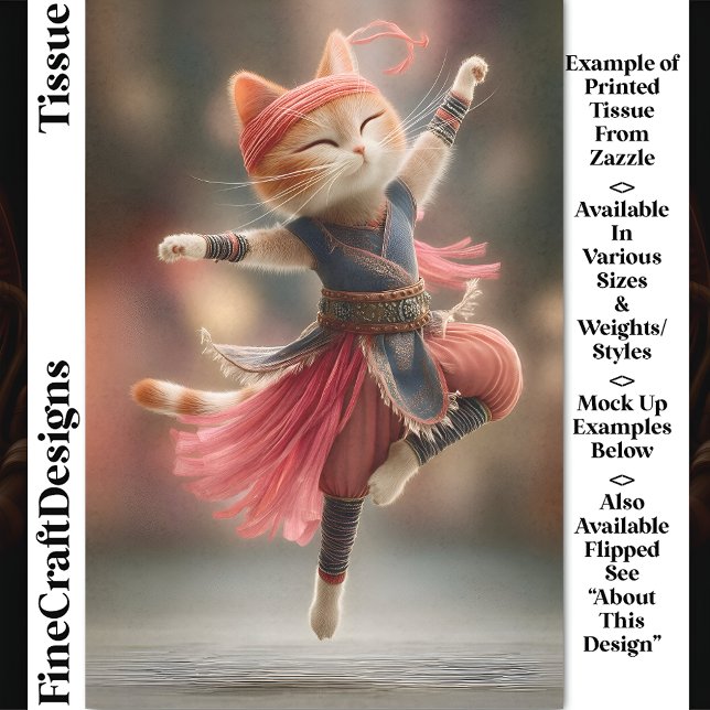 Papier Mousseline Chatte rousse danseuse ballerine Découpe DK2R (Créateur téléchargé)
