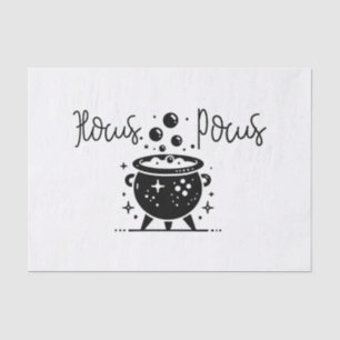 Papier Mousseline Chaudière de sorcière noir et blanc pour fête d'Ha