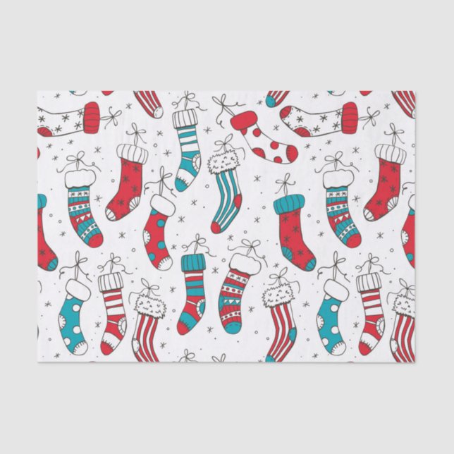 Papier Mousseline Chaussettes de Noël (Recto)