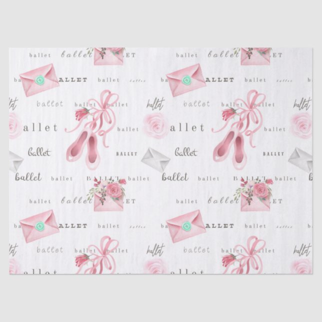 Papier Mousseline Chaussons de ballet roses (Recto)