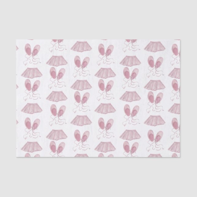 Papier Mousseline Chaussons de Ballet Tutus Rose Danse Blanc (Recto)