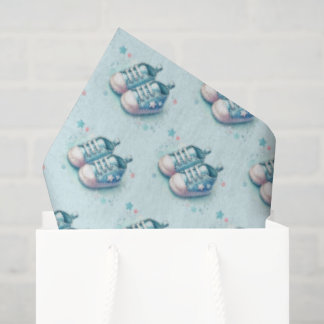 Papier Mousseline Chaussures carrelées pour Baby Shower de garçons s