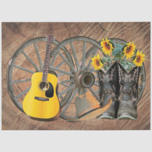 Papier Mousseline Chaussures de guitare Western Wagon Wheel 