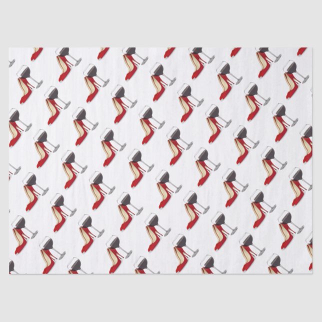 Papier Mousseline Chaussures Rouges Et Vin Rouge (Recto)