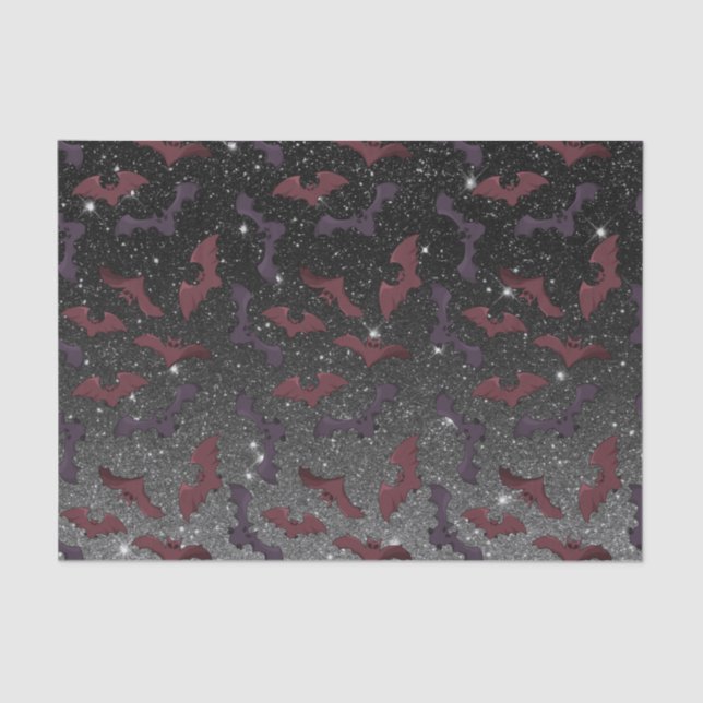 Papier Mousseline Chauve-Parties scintillant noire Motif d'Halloween (Recto)