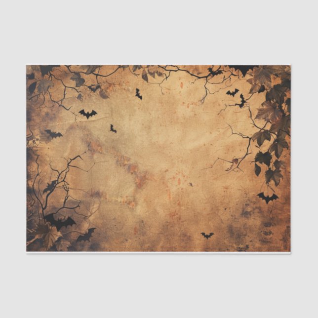 Papier Mousseline Chauve-souris éffrayante Autumn Leaf Halloween Dec (Recto)