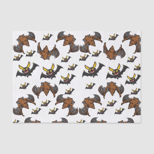 Papier Mousseline Chauve-souris en papier de tissu décoratif hallowe (Recto)