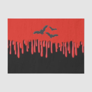 Papier Mousseline Chauve-souris gothique et sang rouge à goutte Hall