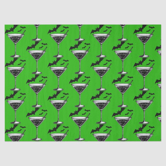Papier Mousseline Chauves-souris Martini (Recto)